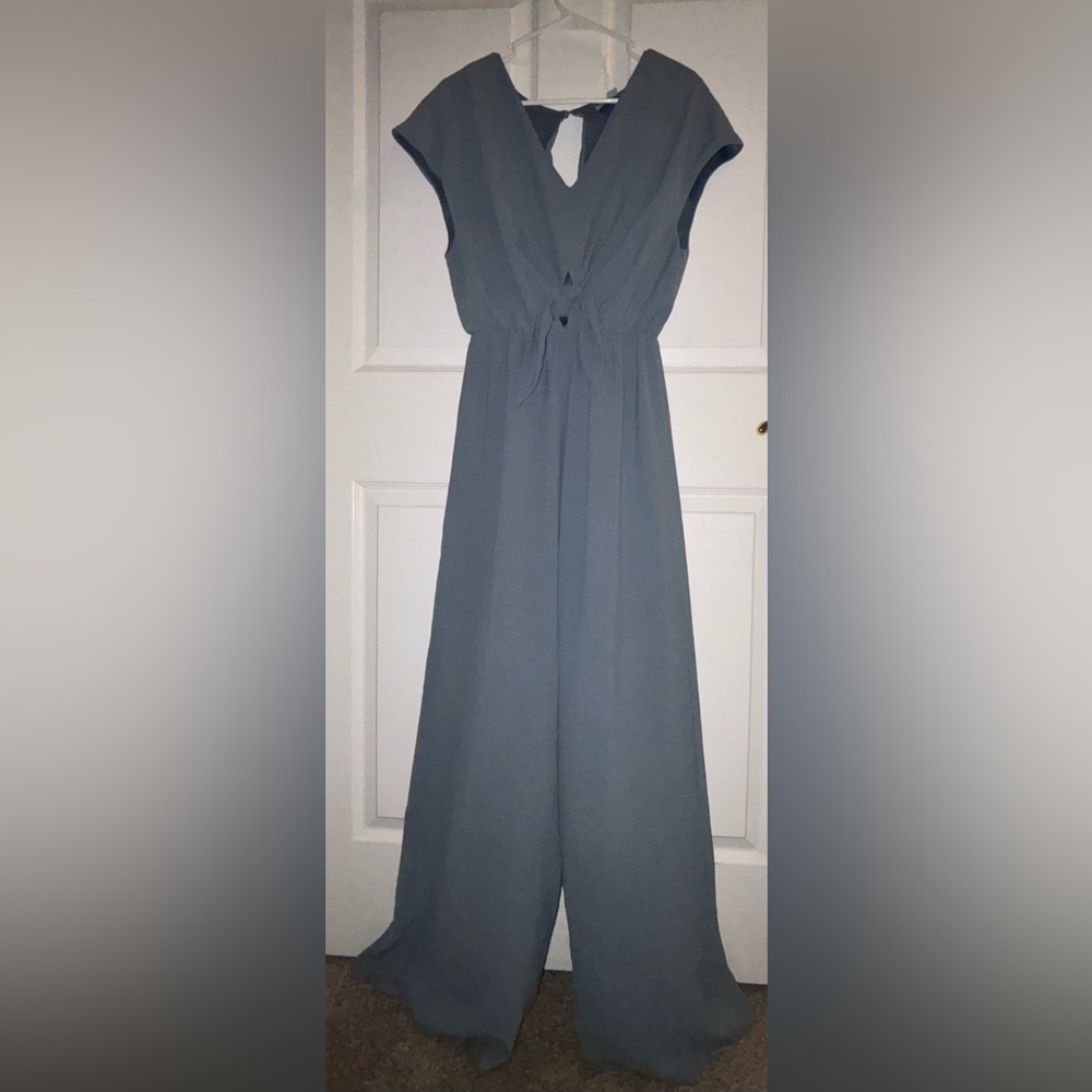 She + Sky Slate Blue Jumpsuit